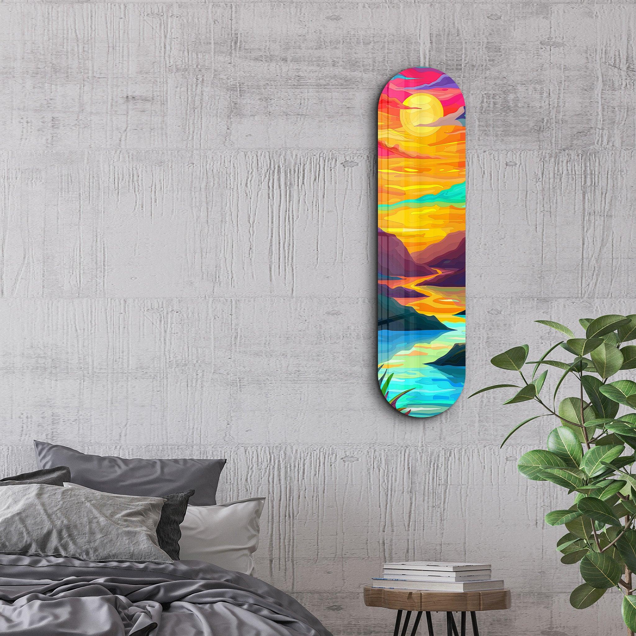 Sunset | Glass Wall Art - Artdesigna