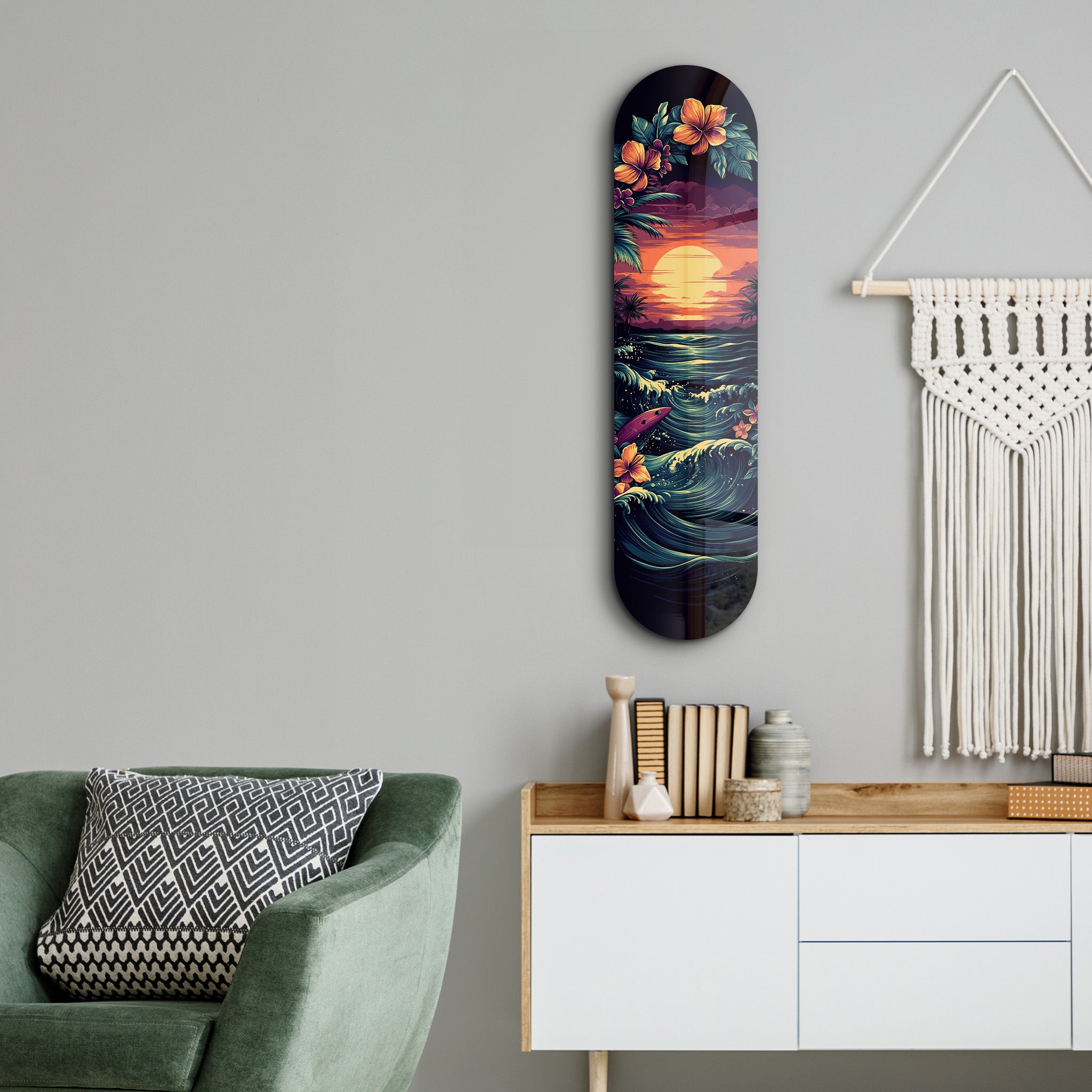 Hawaiian Scene 1 | Glass Wall Art - Artdesigna