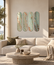 Verdigris Quad | Glass Wall Art
