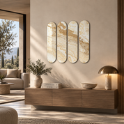 Ivory Onyx Quad | Glass Wall Art