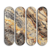 Ember Stone Quad | Glass Wall Art