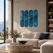 Azure Depths Quad | Glass Wall Art