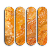 Amber Onyx Quad | Glass Wall Art