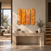 Amber Onyx Quad | Glass Wall Art