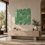 Verde Marble Quad | Glass Wall Art
