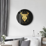 ・"Zodiac Signs - Taurus"・Rounded Glass Wall Art - ArtDesigna Glass Printing Wall Art