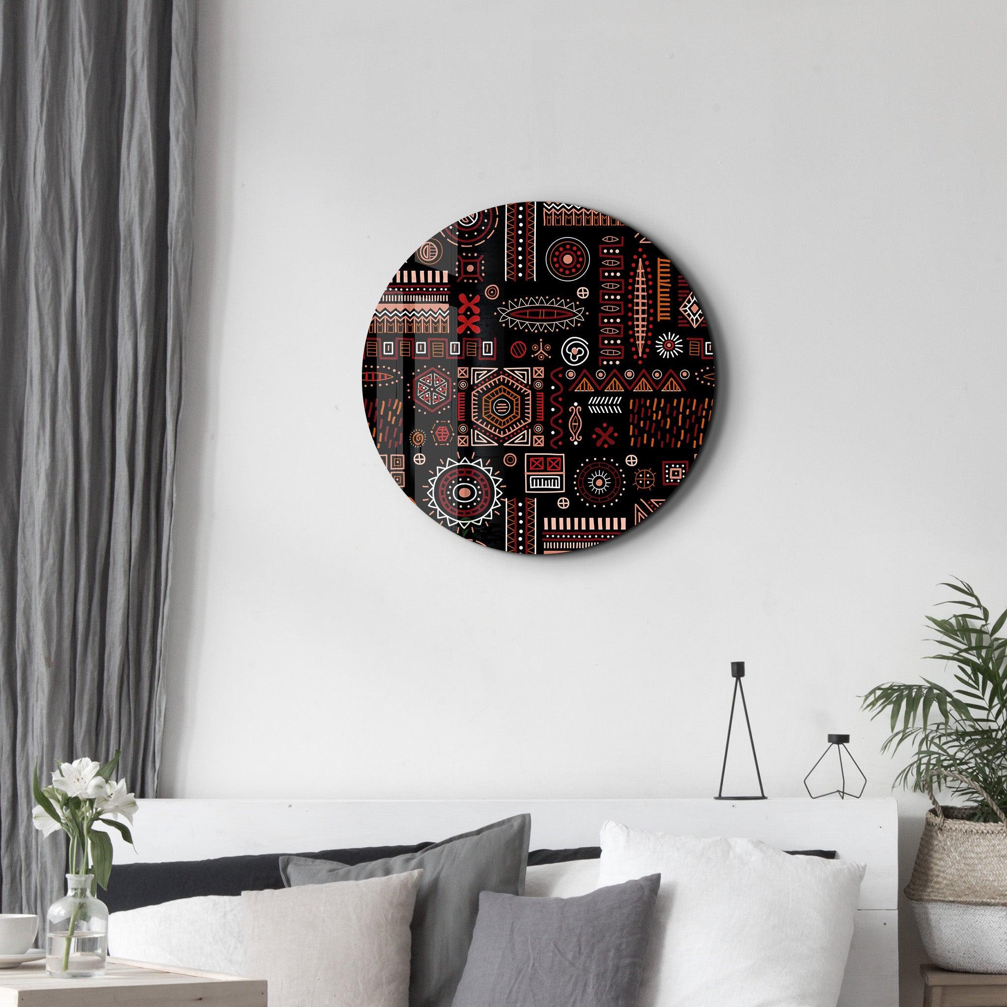 ・"Scandinavian Black"・Rounded Glass Wall Art - ArtDesigna Glass Printing Wall Art