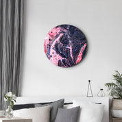 ・"Pink Marble Galaxy"・Rounded Glass Wall Art - ArtDesigna Glass Printing Wall Art