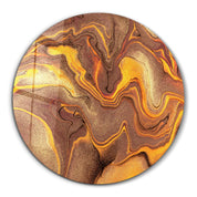 ・"Golden Dust"・Rounded Glass Wall Art - ArtDesigna Glass Printing Wall Art