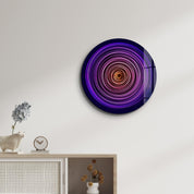 ・"Purple Swirl"・Rounded Glass Wall Art - ArtDesigna Glass Printing Wall Art