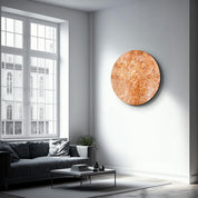 ・"Marble Stone - Orange"・Rounded Glass Wall Art - ArtDesigna Glass Printing Wall Art