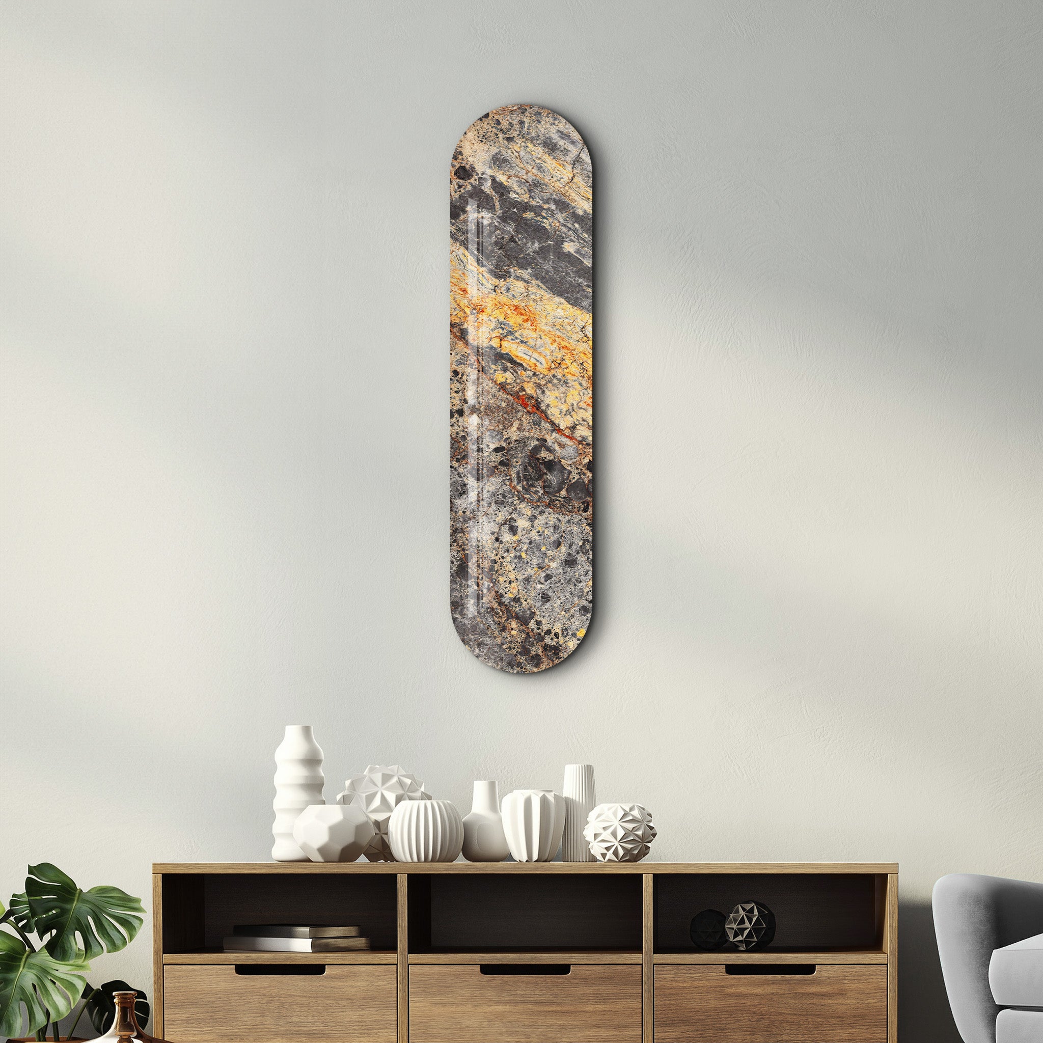 Ember Stone 1 | Glass Wall Art