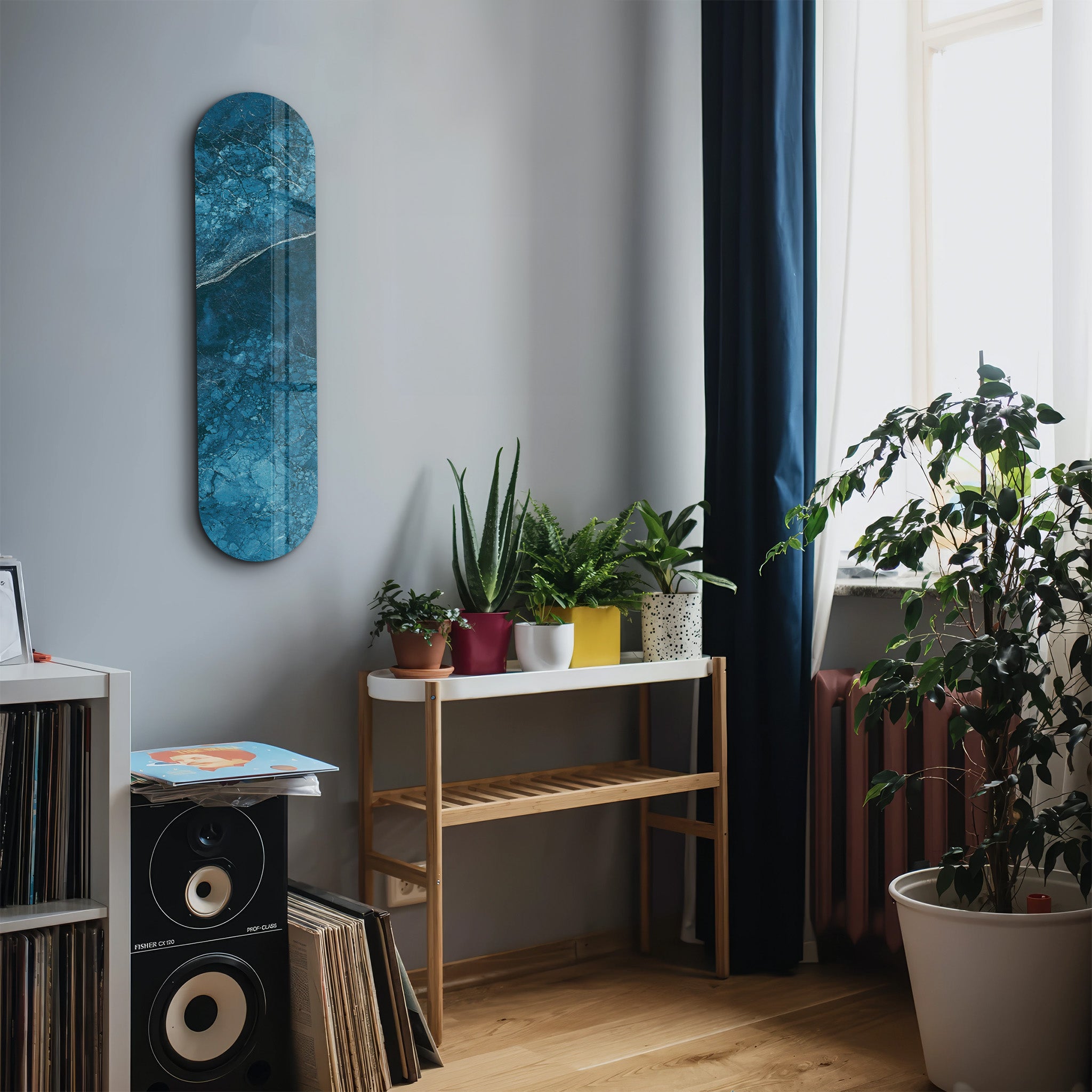 Azure Depths 4 | Glass Wall Art