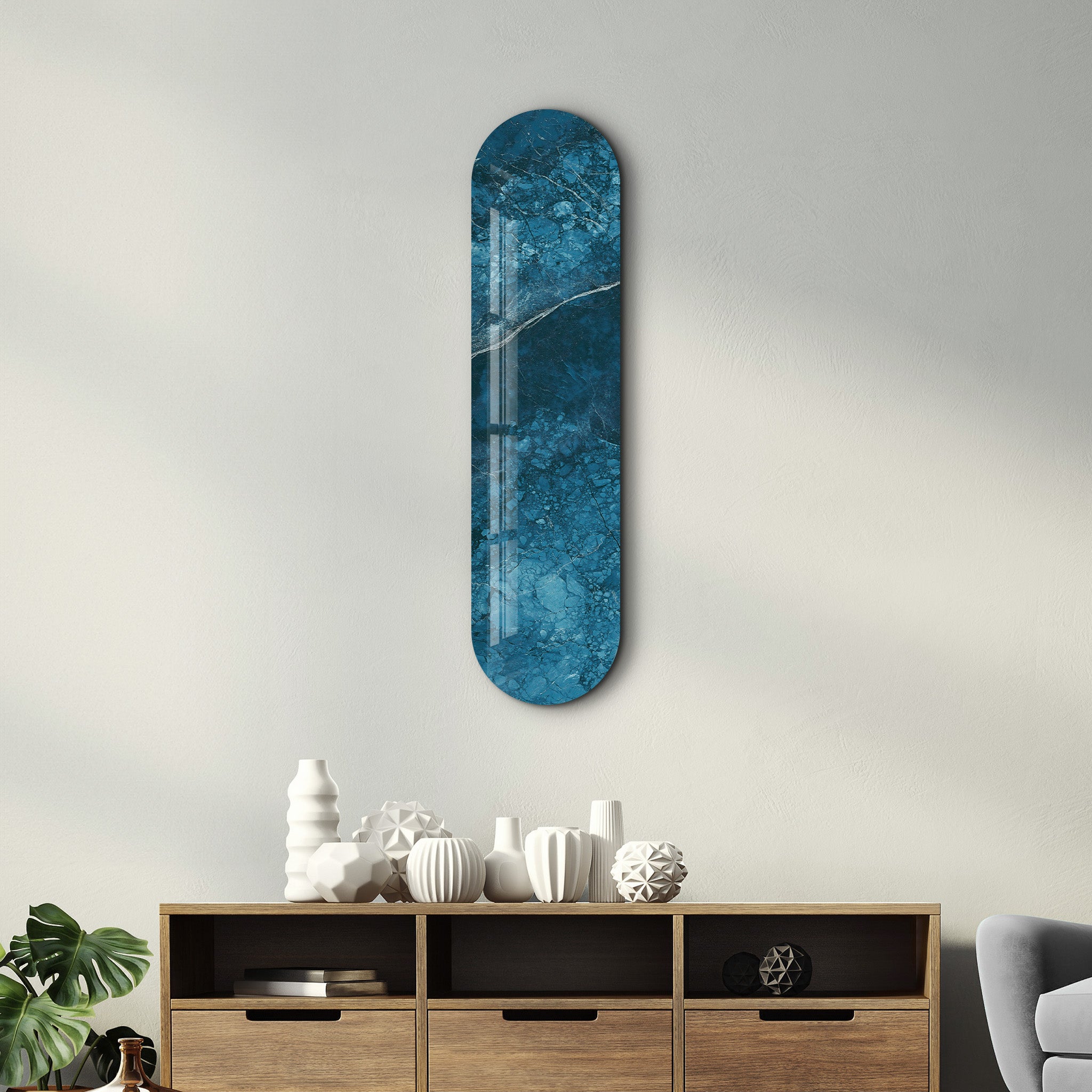 Azure Depths 4 | Glass Wall Art