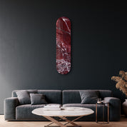 Crimson Marble 1 | Glass Wall Art