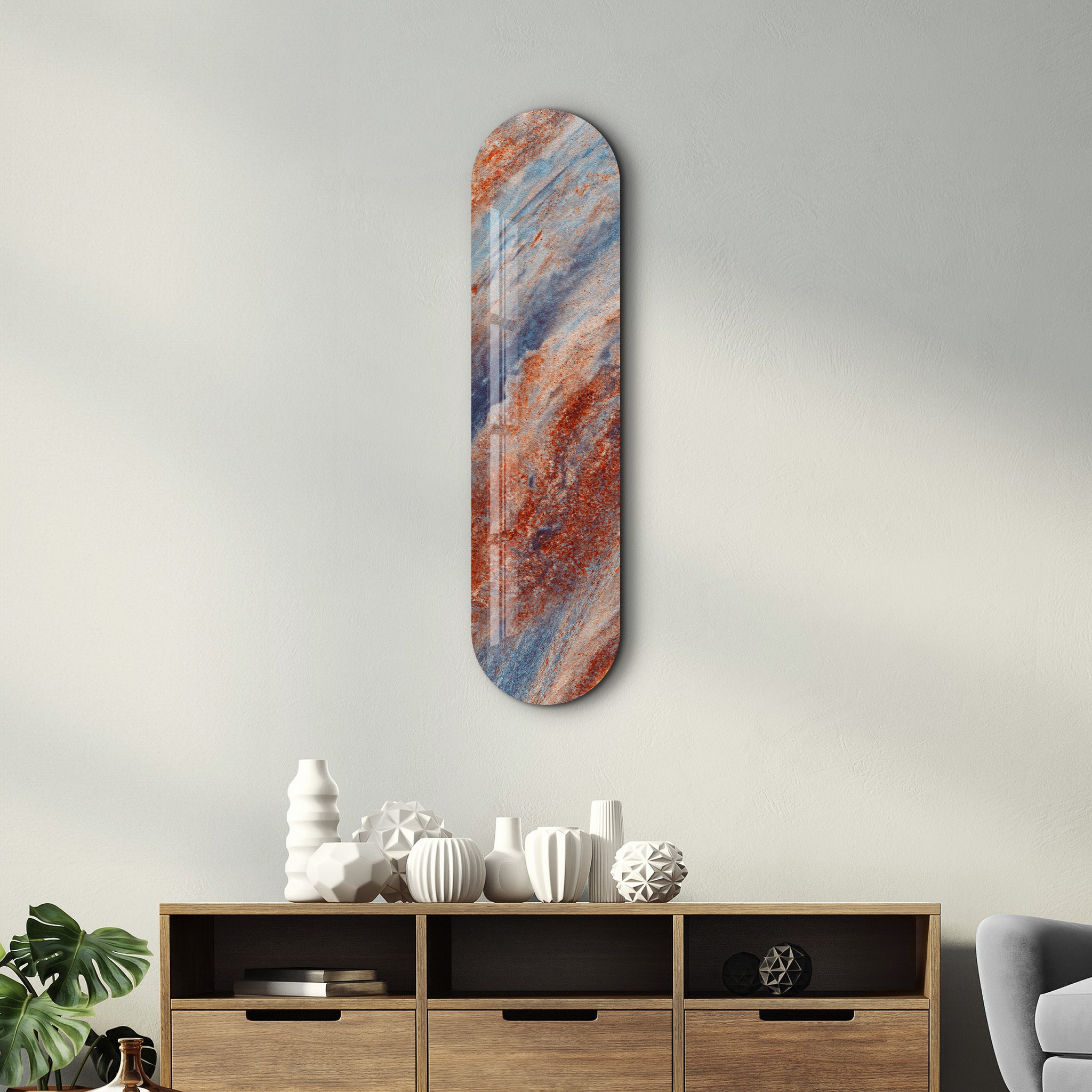 Azure Rust 3 | Glass Wall Art