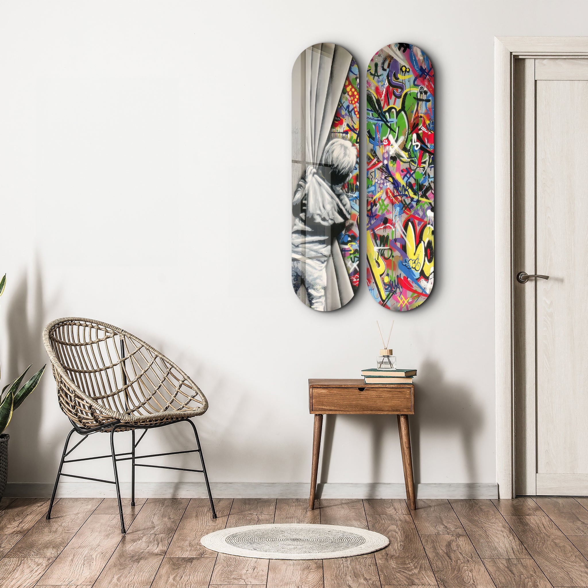 Starry Night by Van Gogh Skateboard | Glass Wall Art