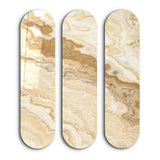 Ivory Onyx Trio | Glass Wall Art