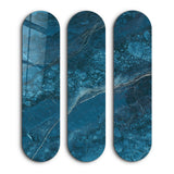 Azure Depths Trio | Glass Wall Art
