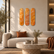 Amber Onyx Trio | Glass Wall Art