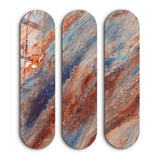 Azure Rust Trio | Glass Wall Art
