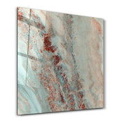 Oxidized Aqua Square Art | Glass Wall Art