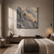 Obsidian Gold Square Art | Glass Wall Art