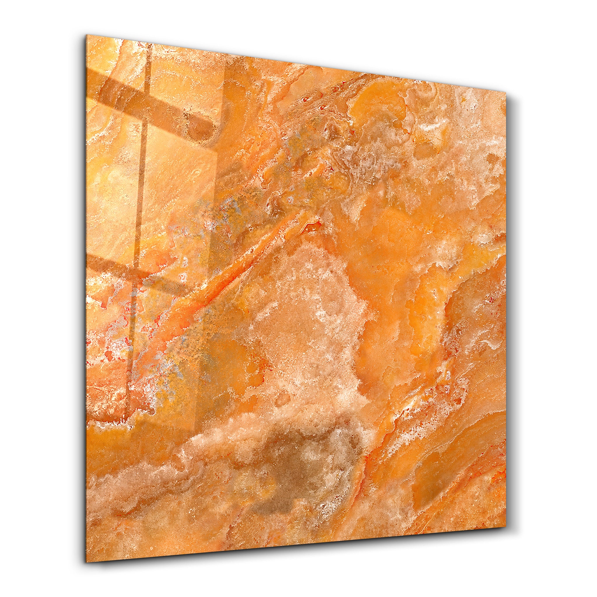 Amber Cloud Square Art | Glass Wall Art