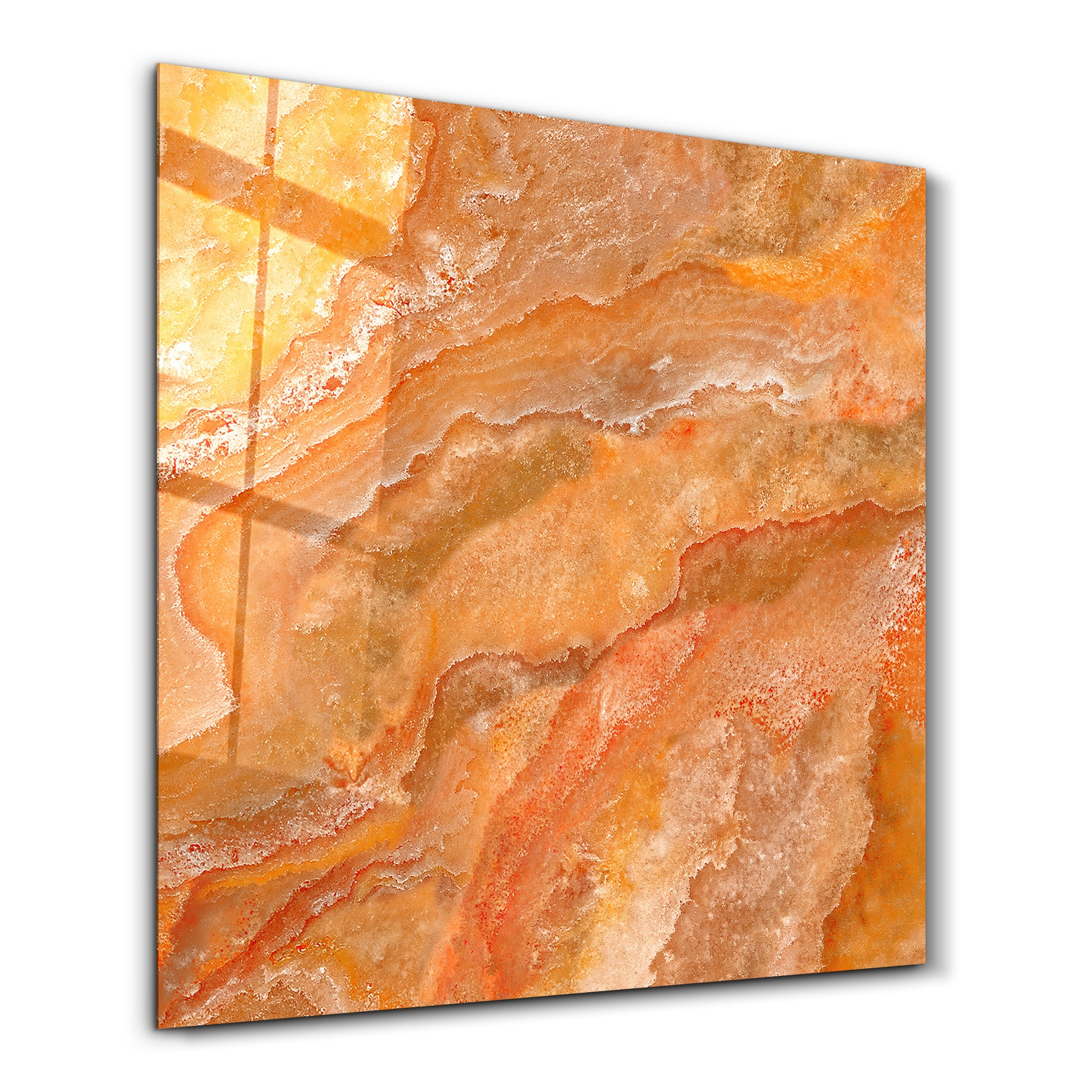 Amber Cloud 2 Square Art | Glass Wall Art