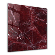 Crimson Veins 2 Square Art | Glass Wall Art