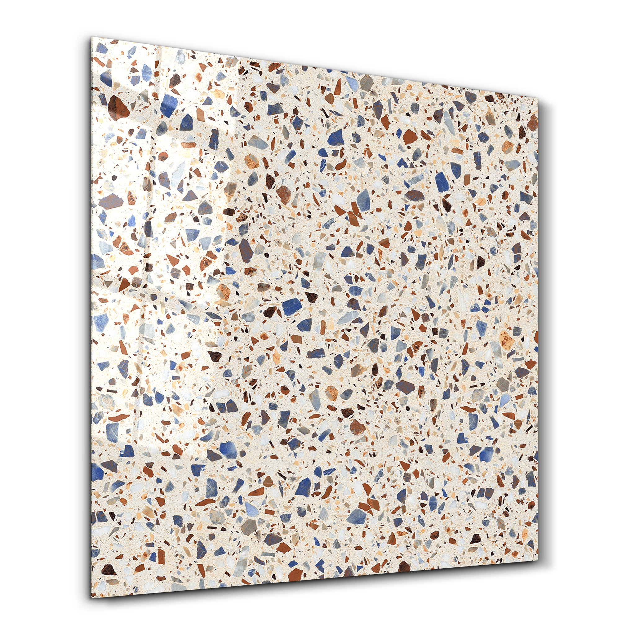 Coastal Terrazzo 2 Square Art | Glass Wall Art