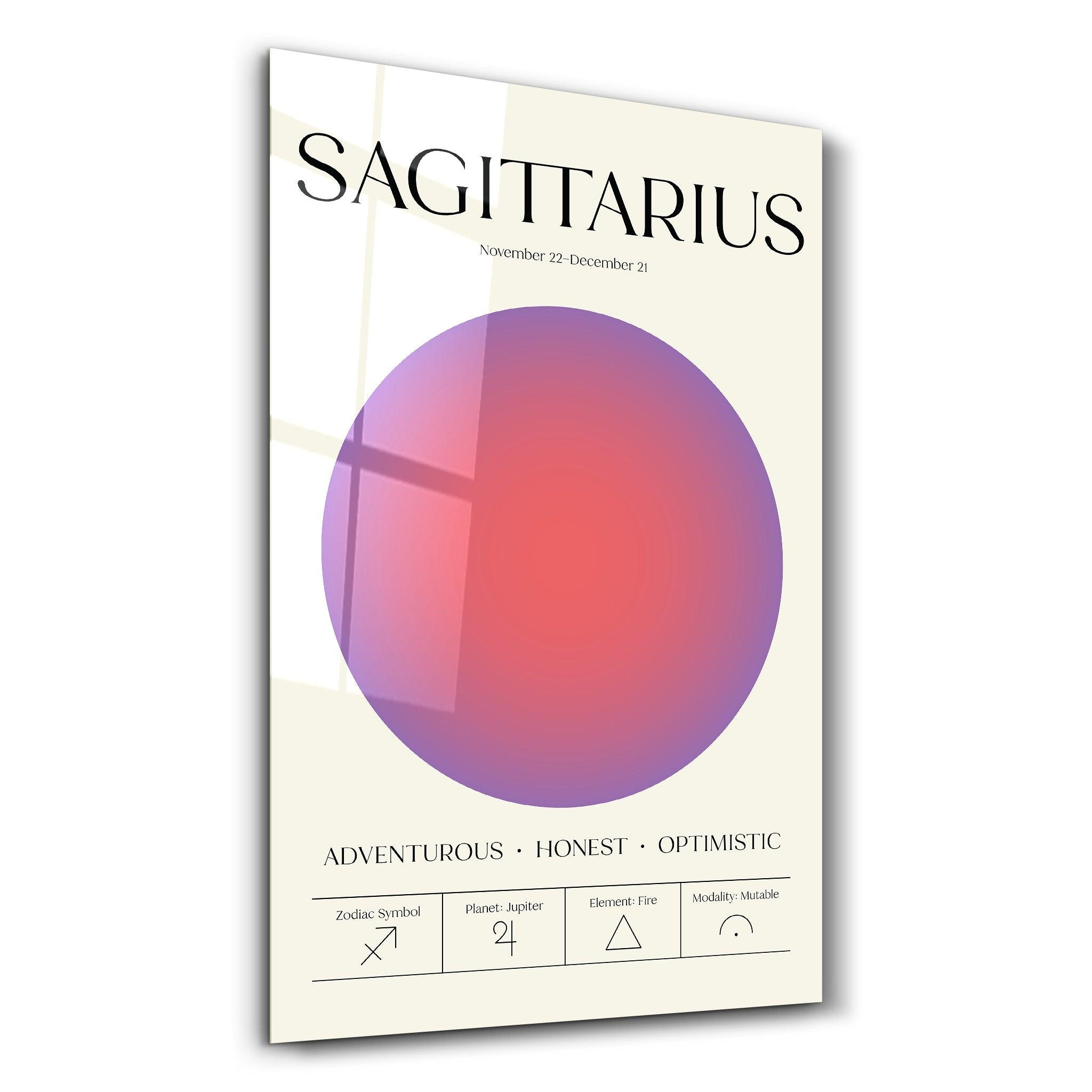 Sagittarius - Aura Collection | Zodiac Glass Wall Art - Artdesigna