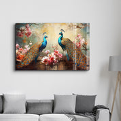 Majestic Peacocks | Glass Wall Art - Artdesigna