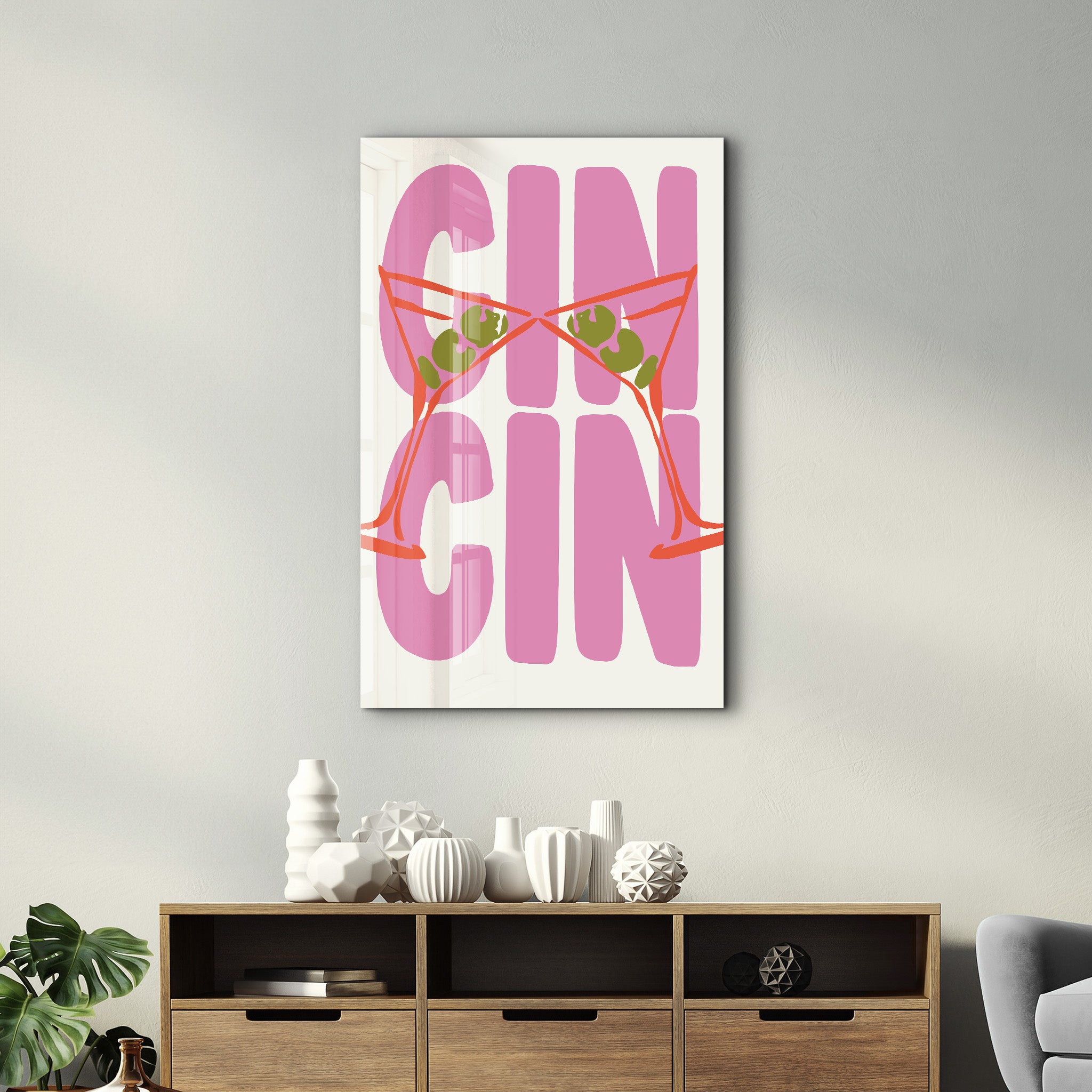 CIN CIN! Cheers! | Glass Wall Art - Artdesigna