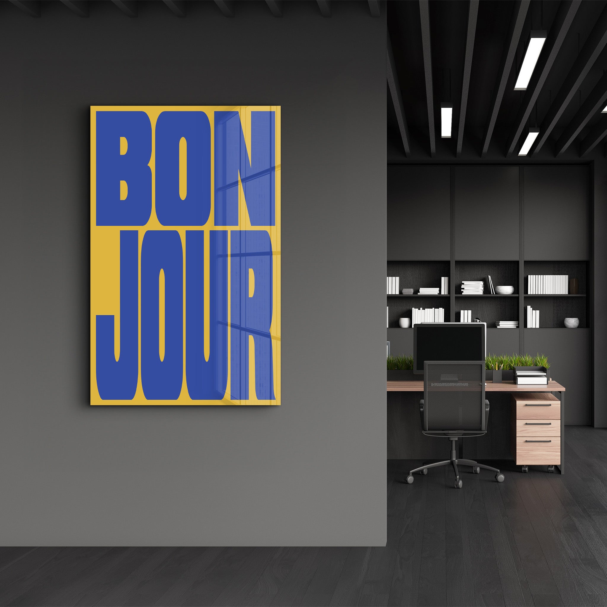 BONJOUR | Glass Wall Art - Artdesigna