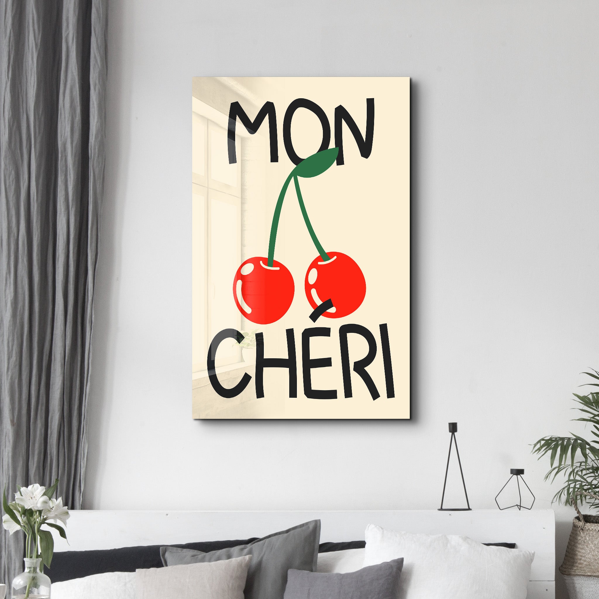 Mon Chéri | Glass Wall Art - Artdesigna