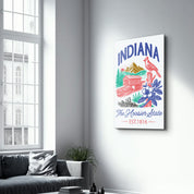 Indiana - The Hoosier State | Glass Wall Art