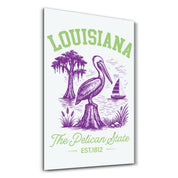 Louisiana - The Pelican State | Glass Wall Art