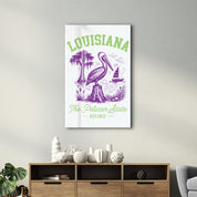 Louisiana - The Pelican State | Glass Wall Art