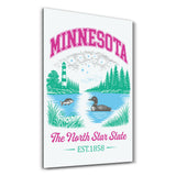 Minnesota The North Star State | Glass Wall Art