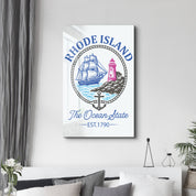 Rhode Island - The Ocean State | Glass Wall Art