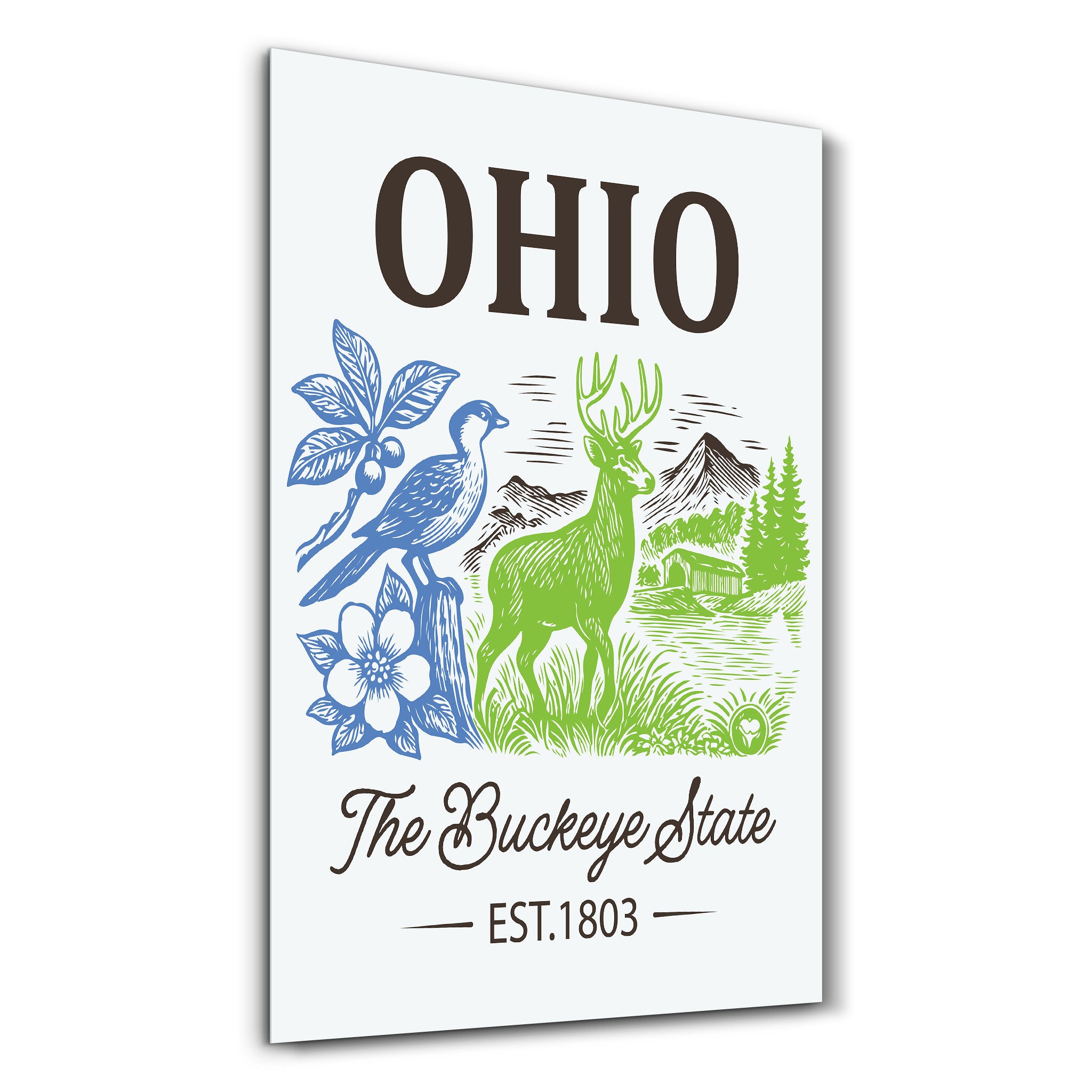 Ohio - The Buckeye State | Glass Wall Art