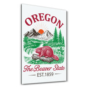 Oregon - The Beaver State | Glass Wall Art