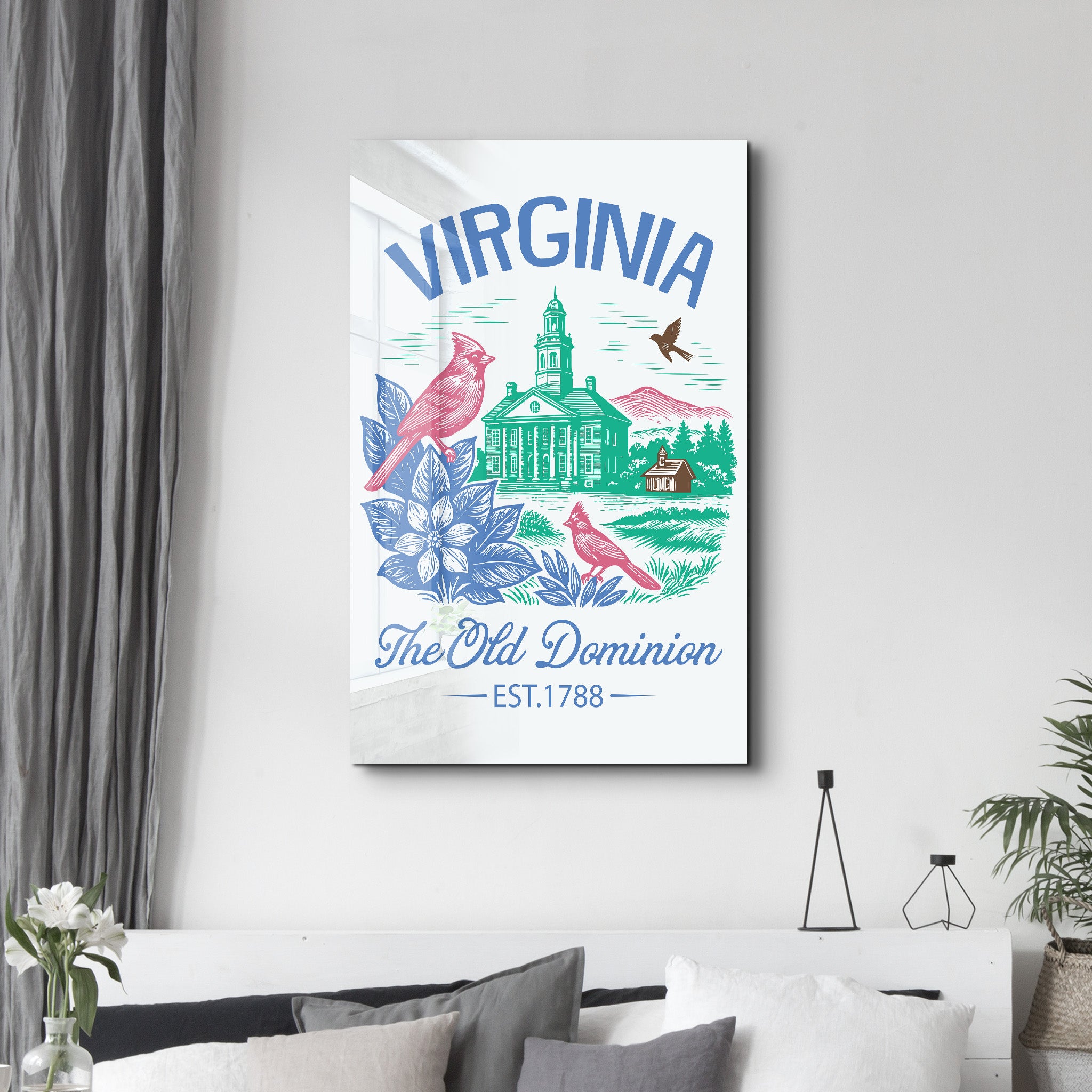 Virginia - The Old Dominion | Glass Wall Art