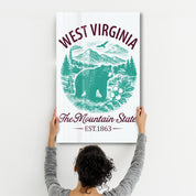 West Virginia - The Mountain State | Glass Wall Art