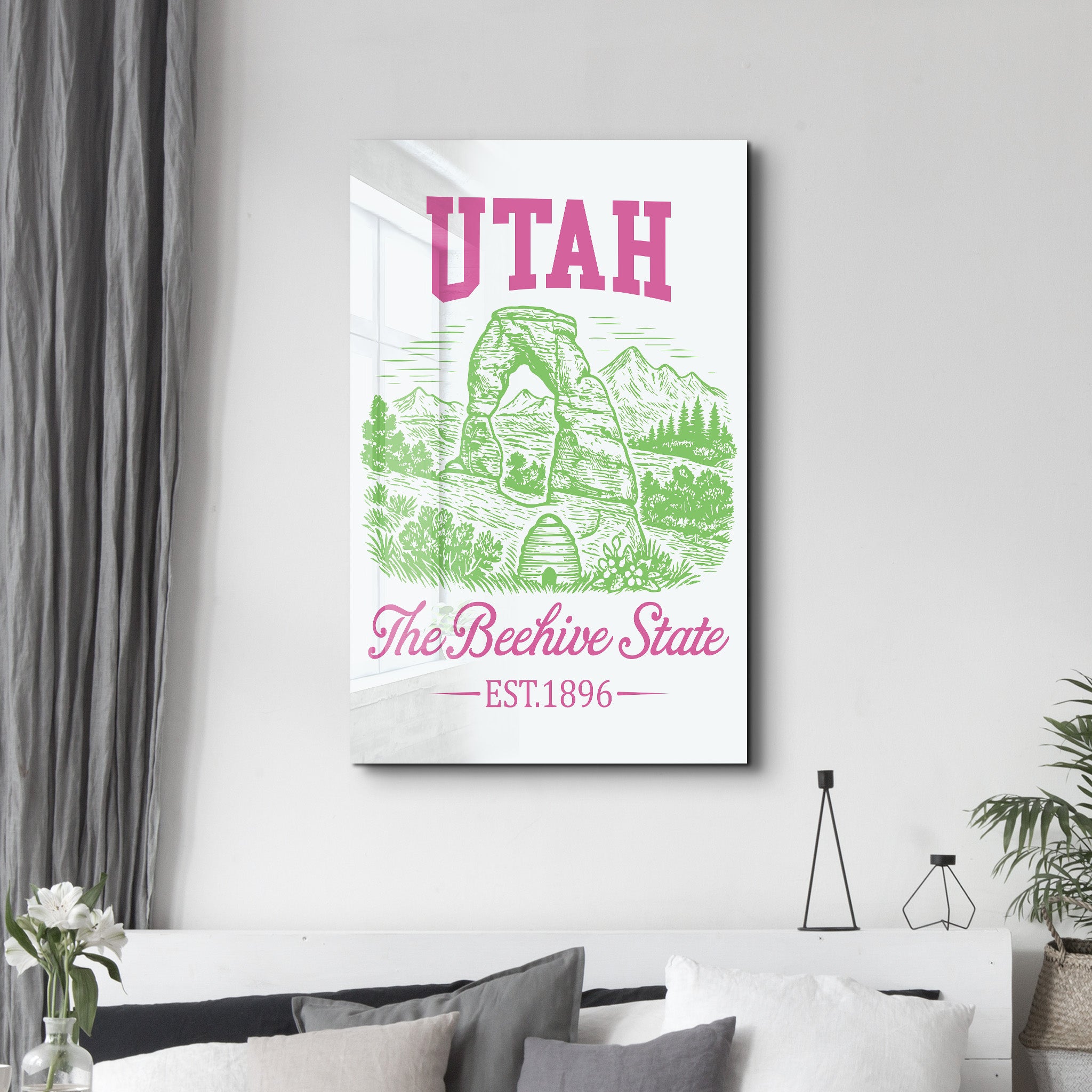 Utah - The Beehive State | Glass Wall Art