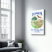 Iowa - The Hawkeye State | Glass Wall Art