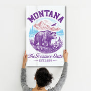 Montana - The Treasure State | Glass Wall Art