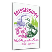 Mississippi - The Magnolia State | Glass Wall Art