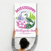 Mississippi - The Magnolia State | Glass Wall Art